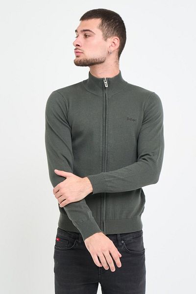 Lee Cooper Pulover barbat de culoare uniforma cu fermoar