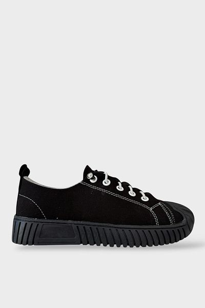 Liger Unisex Easy to Wear Rubber Laced Sports Linen Sneaker Shoes Black