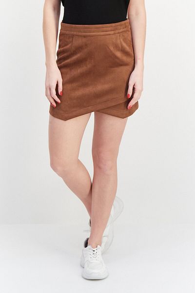 BB Dakota by Steve Madden Women Textured Mini Skirt, Chocolate
