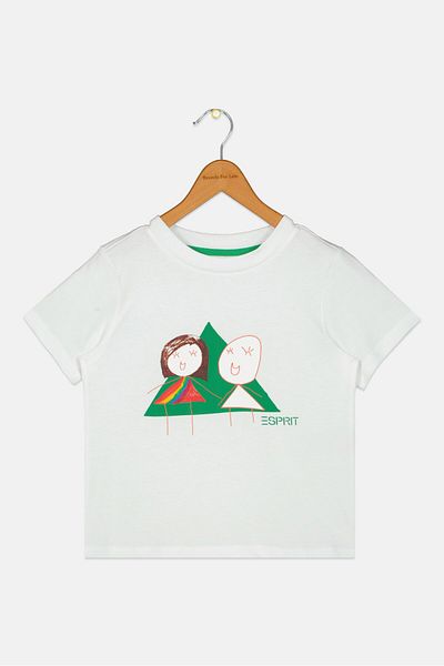 Esprit Toddlers Boy Printed Short Sleeve T-shirts, White
