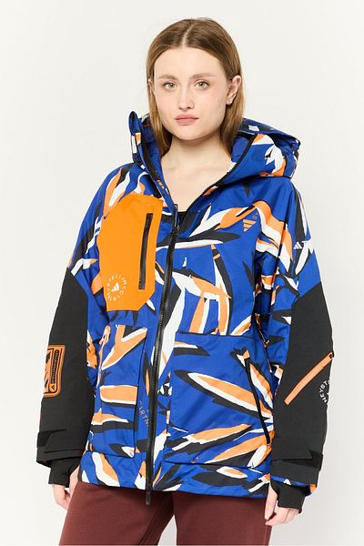 adidas Women Sportswear Fit Long Sleeves Outdoor Hooded Jacket, Blue