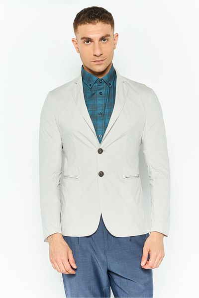 Emporio Armani Men Regular Fit Plain Formal Blazer, Beige