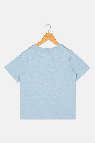 GAP Kids Boy Crew Neck Short Sleeve Graphic Print T-Shirt, Ice Blue