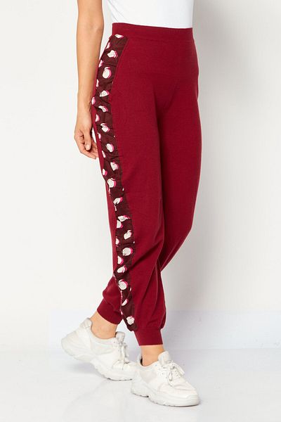 Stella McCartney Women Regular Fit Textured Pull On Sweatpants, Maroon
