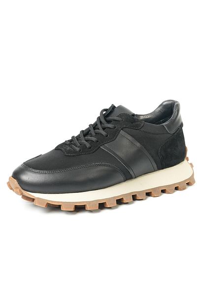TETRİ Sarasota Model Real Leather Handmade Men's Black Sneaker Shoes - Men's Sneakers