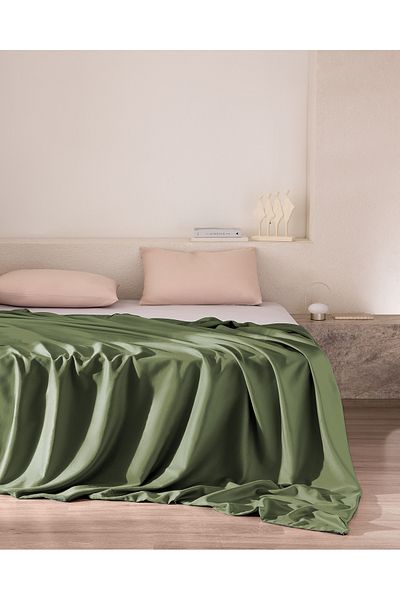 Madame Coco Παπλωματοθήκη Ciel Double 100% Cotton Satin - Khaki