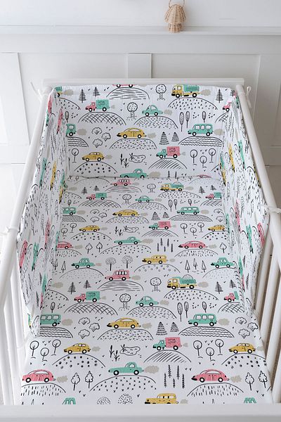 Tuğba Kuğu Baby Bedside Protector and Printed Sheet Sleeping Set - Iconic Series - Cars