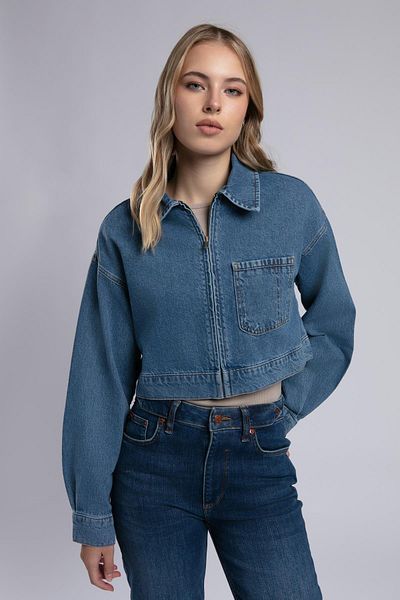 Lee Cooper Crop Γυναικείο Jean Jacket Τζιν