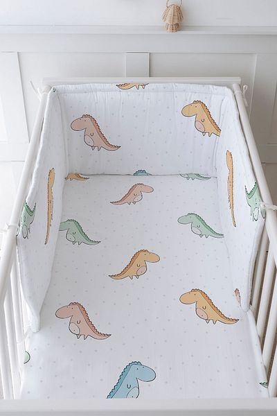 Tuğba Kuğu İconic Series Dinosaurs Baby Head Sleeping Set Protective and Printed Sheet
