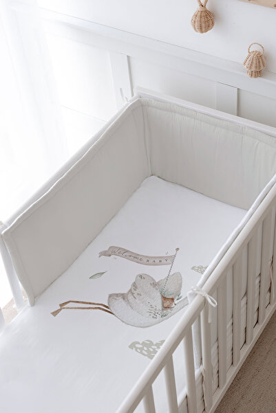 Tuğba Kuğu Royal Series Baby Sleeping Set: Protective, Printed Bedside and Bed Sheetss