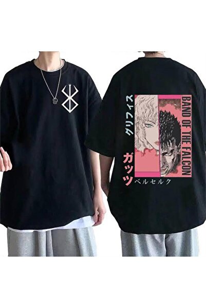 Karakedi Berserk Logo Band Of Falcon Back Štampano Crni Unisex T-shirt