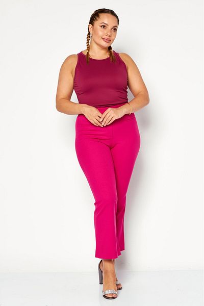 Uterqüe Women Regular Fit Solid Pull On Pants, Fuchsia