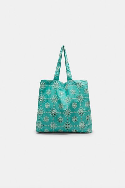 Stradivarius Embroidered fabric bag