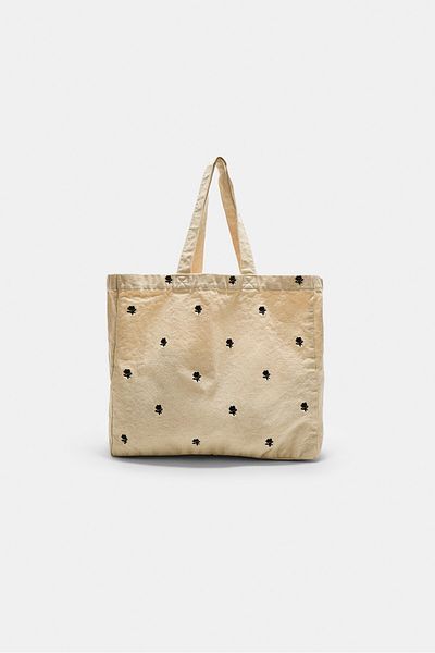 Stradivarius Fabric bag with floral embroidery