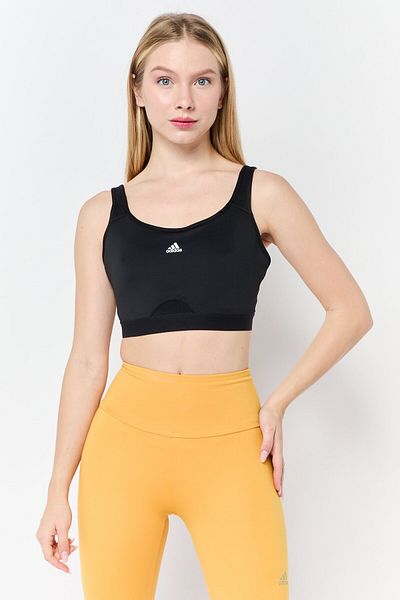 adidas حمالة صدر رياضية غير مبطنة مناسبة للتدريب للنساء، باللون الأسود