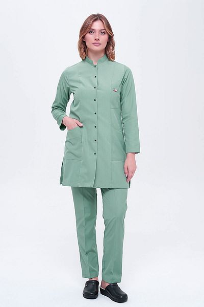 TIPTEKS Alpaca Hijab Surgical Nurse Uniform and Doctor Lawyer Collar Snap Fastener Hijab Uniform Set