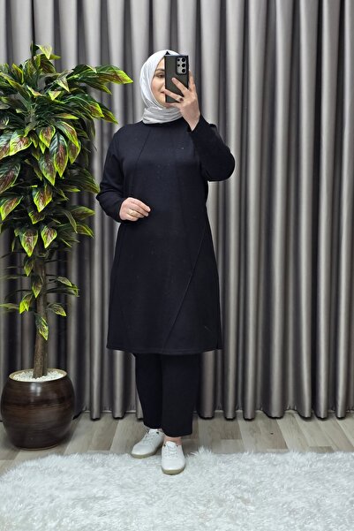 Elmas Tesettür Women's Hijab Clothing Large Size Ribbed Sports Double Set