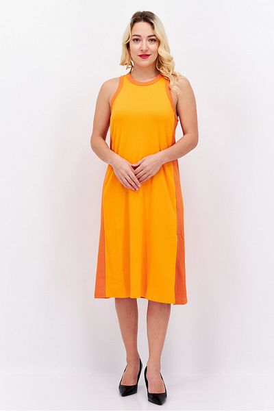 Esprit Women Textured Midi Dress, Orange