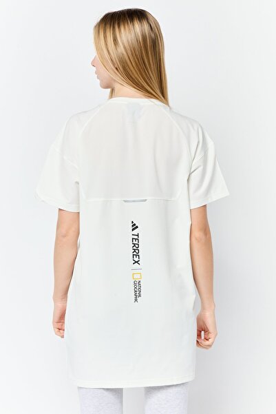 adidas Women Sportswear Fit Short Sleeve Outdoor Top, Off White
