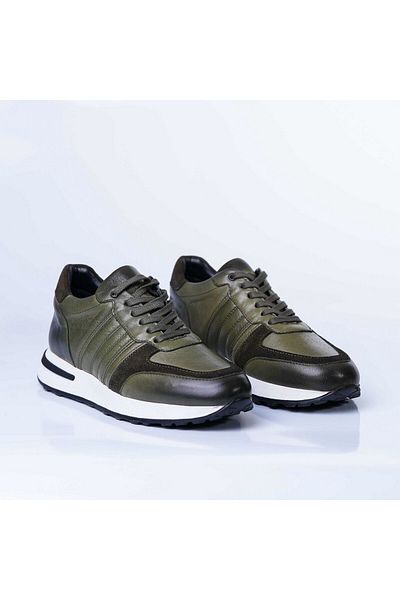 TETRİ Luca Model Genuine Leather Men's Khaki Color Casual Shoes