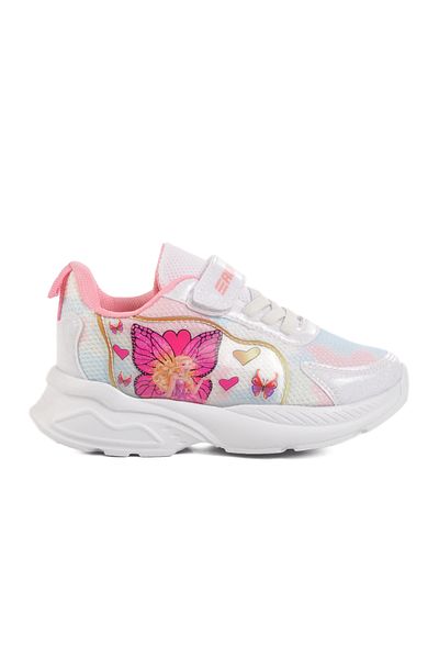 AYAKMOD White Pink Mesh Velcro Girls' Sports Shoes Ruffon P