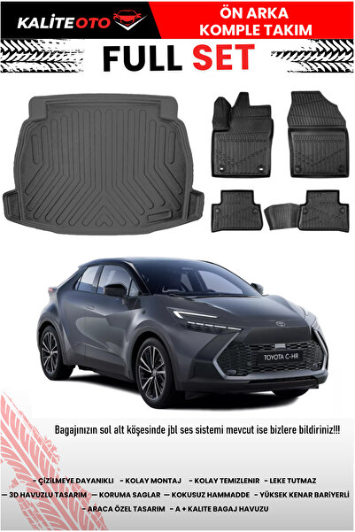 ko kaliteoto Toyota Chr 2025 Model Bagaj Havuzu 4d Araca Özel Havuzlu Paspas Takımıı