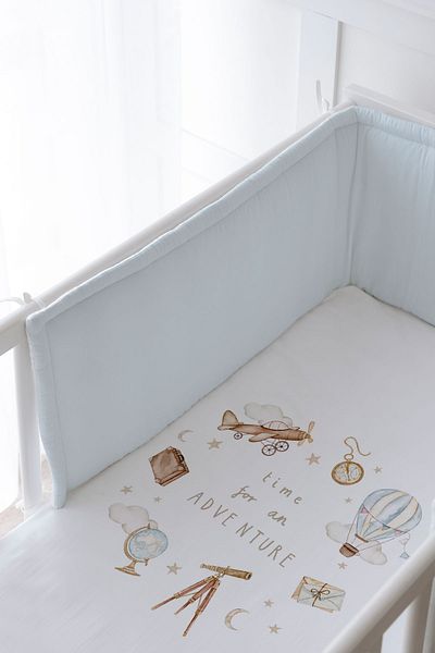 Tuğba Kuğu Baby Bedside Protector and Printed Sheet Sleeping Set - Royal Series - Adventure Baby