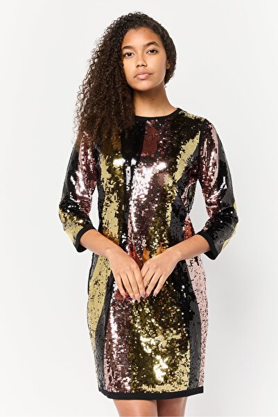 Phase Eight فستان نسائي قصير مزين بالترتر، متعدد الألوان