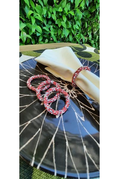 Emtory Home 6 Pieces Silvery Rope Napkin Ring