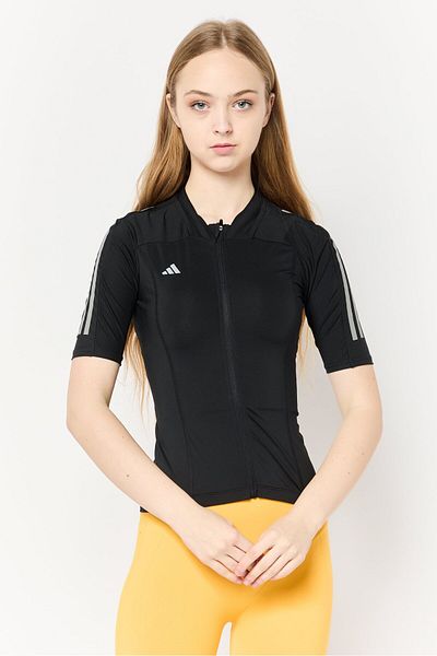 adidas Women Sportswear Fit Short Sleeves Cycling Jersey Top, Black