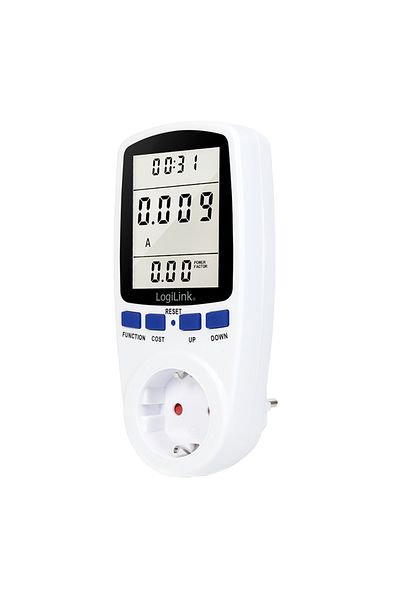 LogiLink Priza inteligentă Logilink EM0003, Schuko x 1, conectare prin Schuko tata, 16 A, afisaj energie