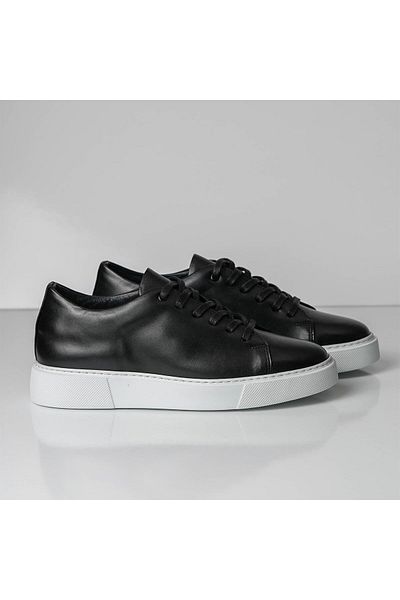 TETRİ Marcellus Model Genuine Leather Men's Black Casual Shoes