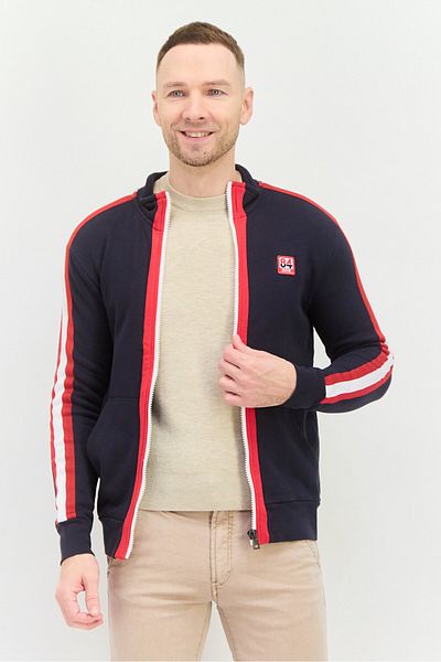 GAS Men High Neck Long Sleeve Embroidered Logo Sweatshirt, Navy