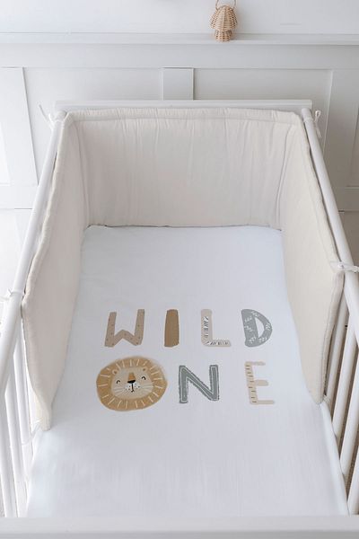 Tuğba Kuğu Baby Bedside Protector and Printed Sheet Sleeping Set - Royal Series - Wild One
