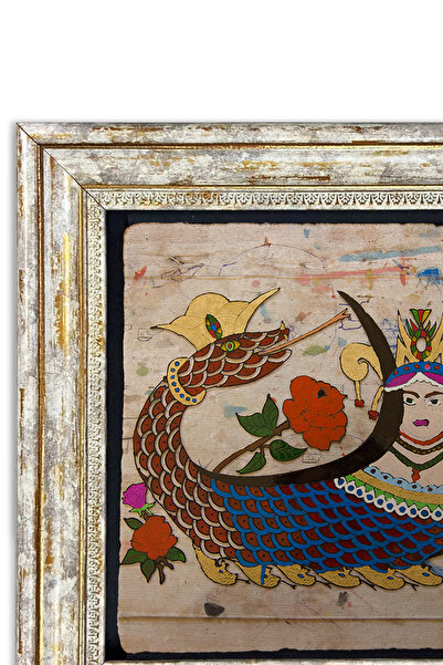 AND Taş Duvar Dekoru Şahmeran Taşa Baskı Çerçeveli Tablo (30x30 cm )