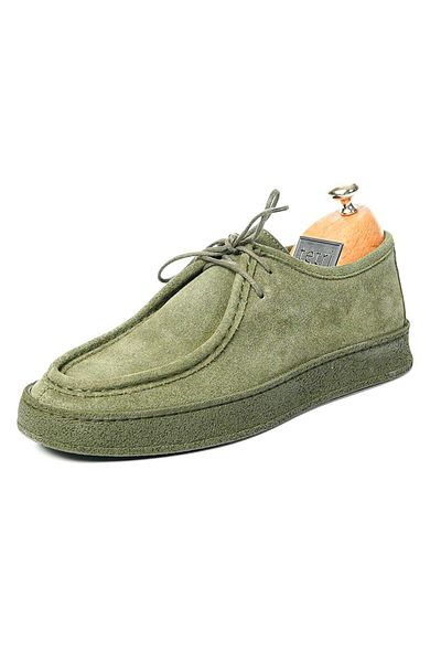 TETRİ Men's Khaki Casual Shoes - Alviso Longo Model, Genuine Leather Handmade