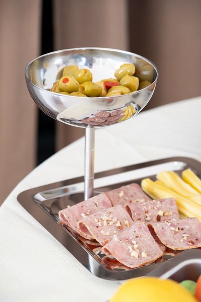 Beige & Stone Steel High Footed 13 cm Cookie Presentation Glass