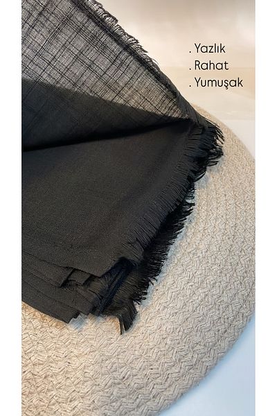 Onur Shawl - Flared Linen Shawl Solid Color Lightweight Fabric Comfortable to Use