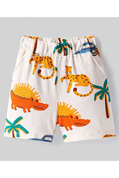Bonfino Bonfino Shorts With Animals & Tree Print (Pack of 3) - Yellow White & Blue