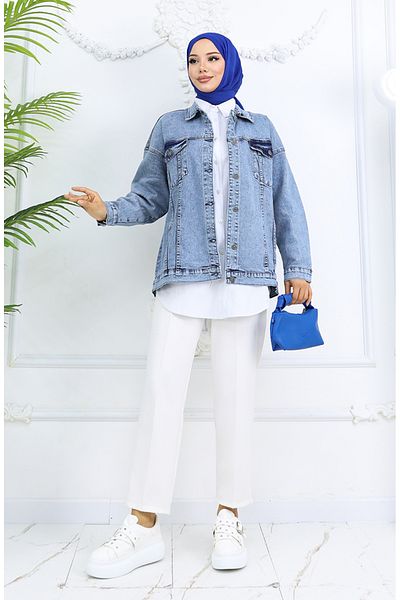 sefamerve Jachetă de blugi oversize / Albastru deschis