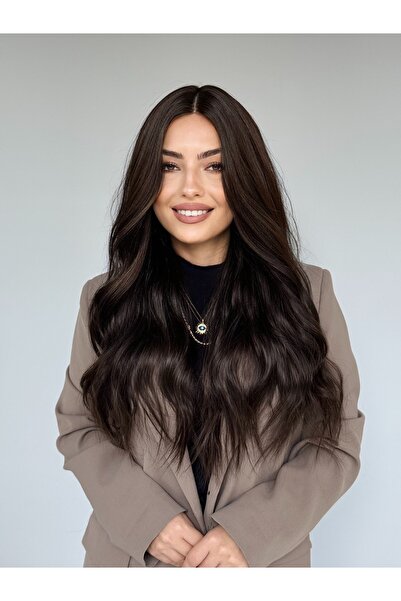 Fenomen Peruk Kahve Tonu Perçemsiz Özel Dalgalı Peruk Saç