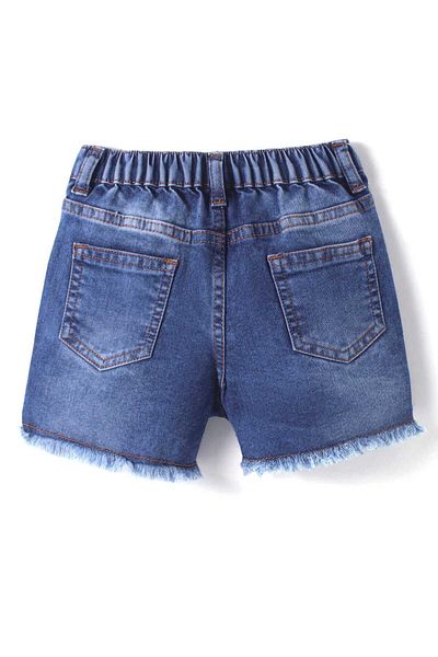 Pine kids شورت جينز مغسول من Pine Kids بطول فوق الركبة - أزرق