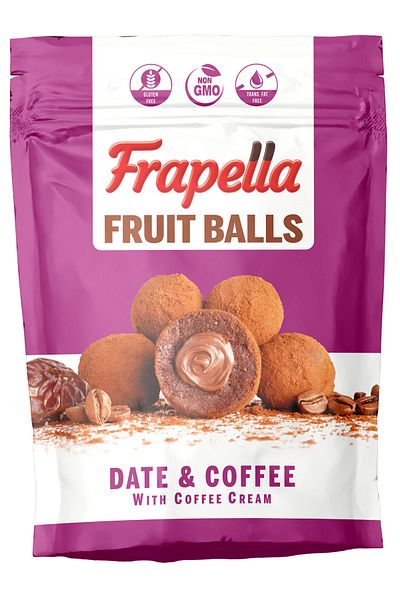 Frapella Coffee Covered Coffee Cream Filled Fruit Ball 80 Gr. X 6 Pack