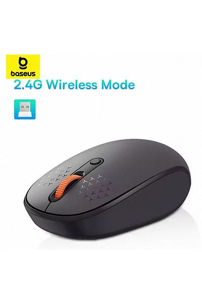 Baseus 2.4g Grey F01b Mouse Wireless Bluetooth 5.0 Mouse 1600 Dpi Silent Click For Macbook