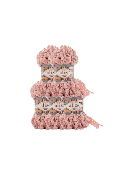 Alize (5 Pieces) Puffy Fine (Thin) Hand Knitting Yarn 5 Pack Powder 161