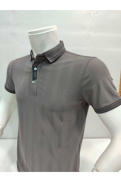 ADVANTE Güncüoglu Slim Fit Footed Collar Self-Patterned Men's T-Shirt