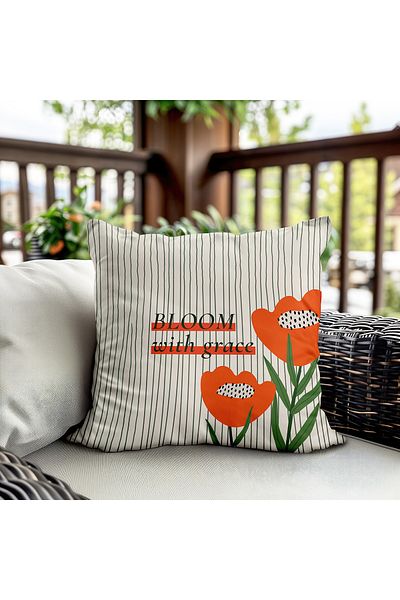 Evmila Husa de perna din catifea cu tema primavara 43x43 Cm Imprimare pe doua fete