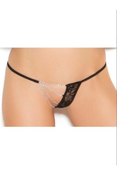 Lasirius Plus Size Fancy Chain Lace String, Thong