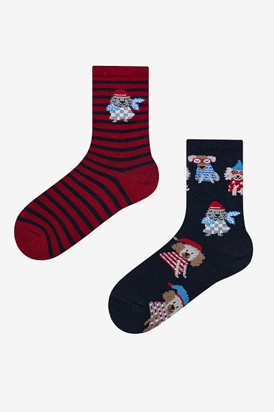 Penti Jungen-Party-Hunde-Socken, mehrfarbig, 2-teilig
