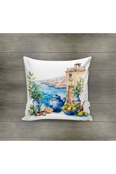 Evmila Husa de perna din catifea cu tema primavara 43x43 Cm Imprimare pe doua fete